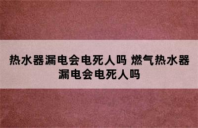 热水器漏电会电死人吗 燃气热水器漏电会电死人吗